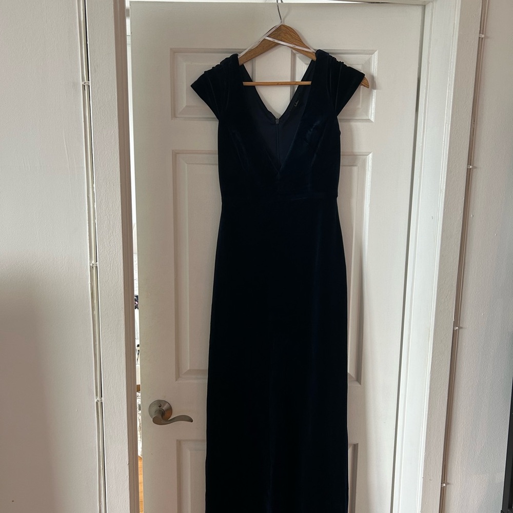 Lulus navy velvet dress